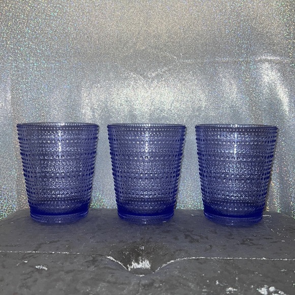 3 cups purple dotted plastic stackable gorgeous luxury summer beach boho luxe - Picture 3 of 7